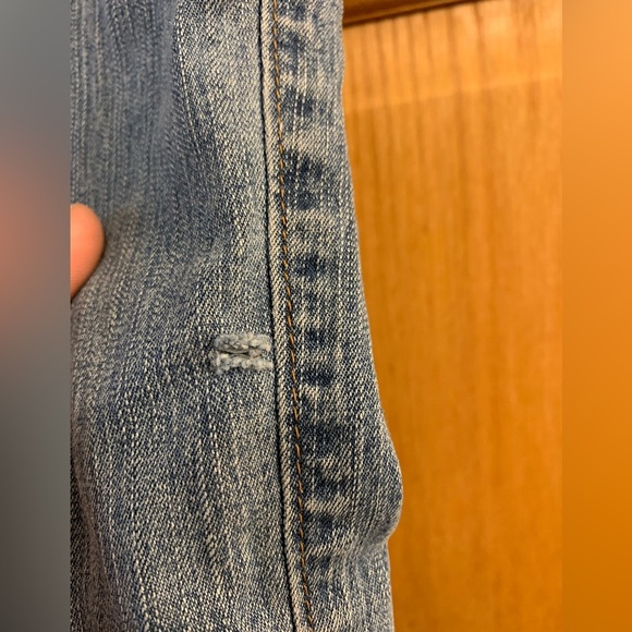 LEE Girls 539M749 Size 6X Blue Denim Jeans - Distressed Embroidered Flap Pockets - Picture 5 of 7